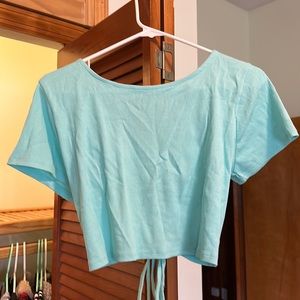 Cropped top with tie up back